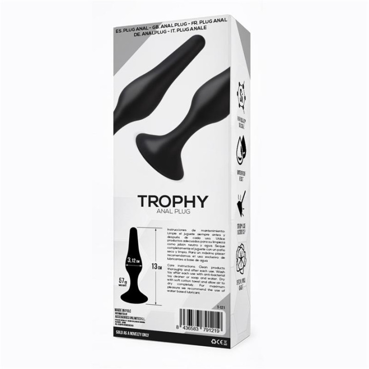 Trophy Plug Anal 13 cm Silicona Negro de Tardenoche | VibraZon