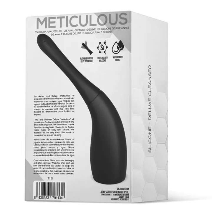 Meticulous Ducha Anal Deluxe Silicona Negro de Tardenoche