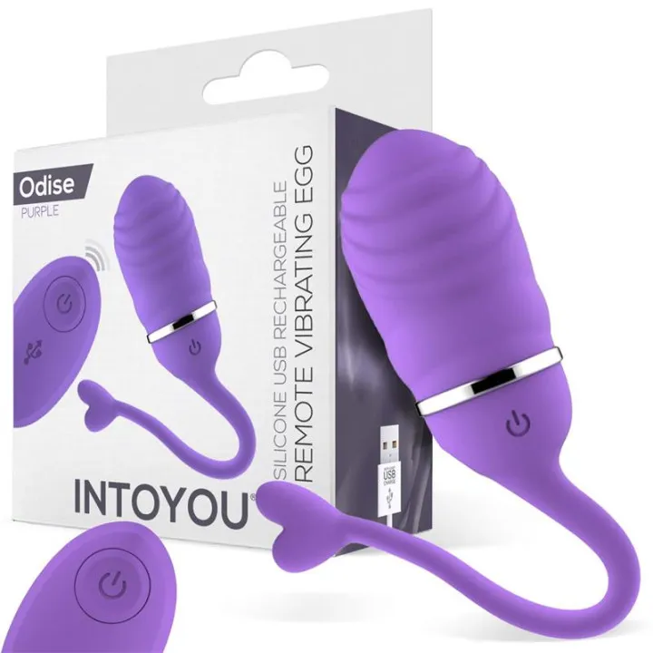 Huevo Vibrador Control Remoto Odise USB Silicona Púrpura de Intoyou