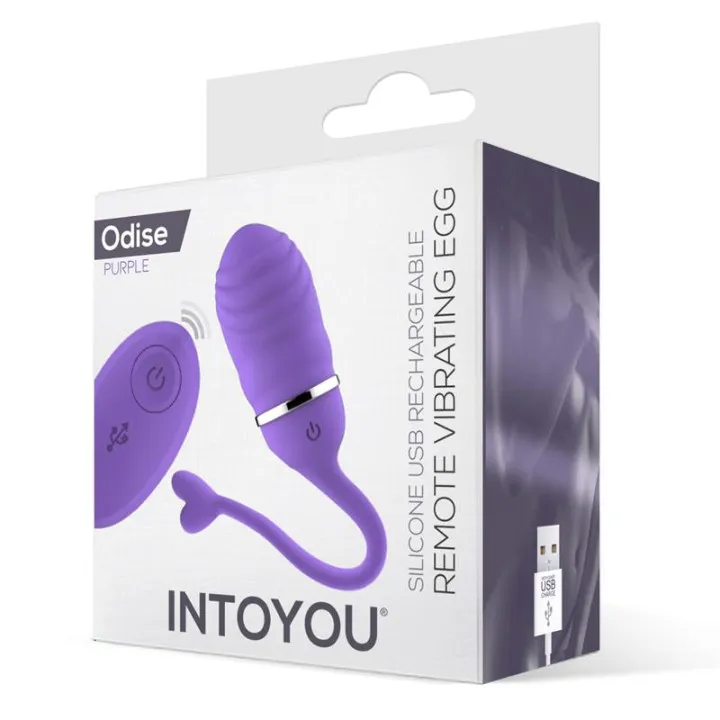 Huevo Vibrador Control Remoto Odise USB Silicona Púrpura de Intoyou