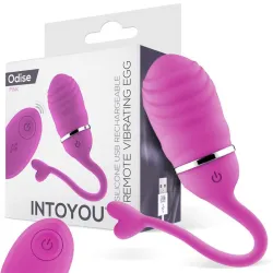 Huevo Vibrador Control Remoto Odise USB Silicona Rosa de Intoyou