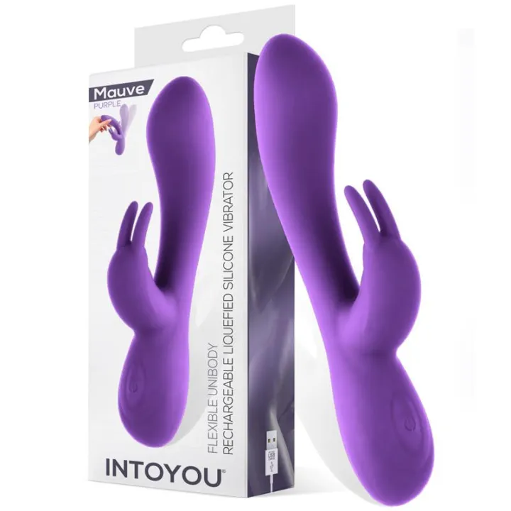 Mauve Vibrador Unibody Silicona Líquida USB Púrpura de Intoyou