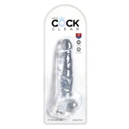 Dildo Realista con Testiculos 8 Transparente de King Cock