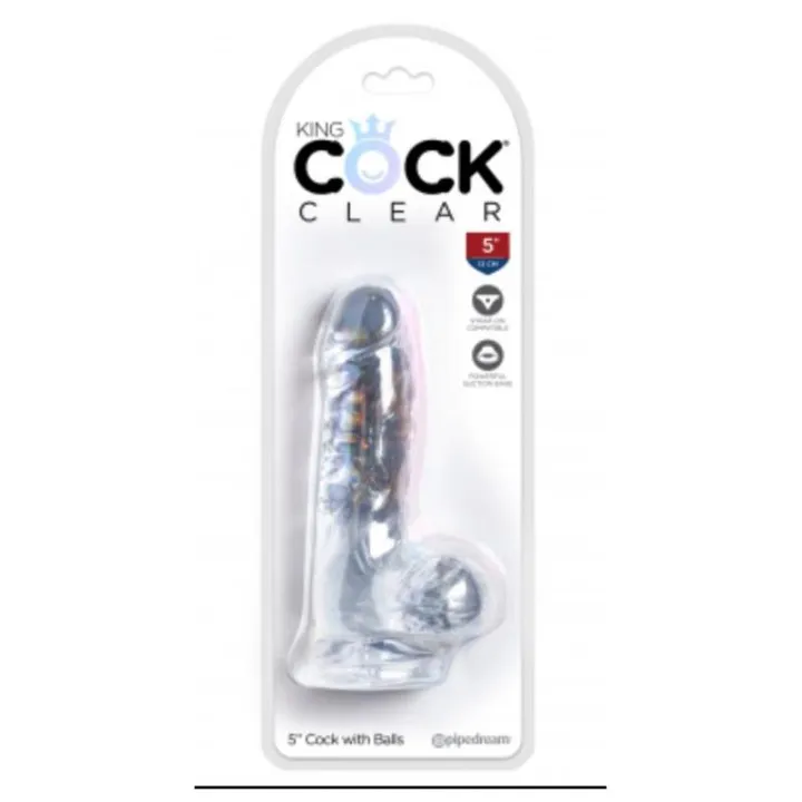 Dildo Realista con Testiculos 5 Transparente de King Cock