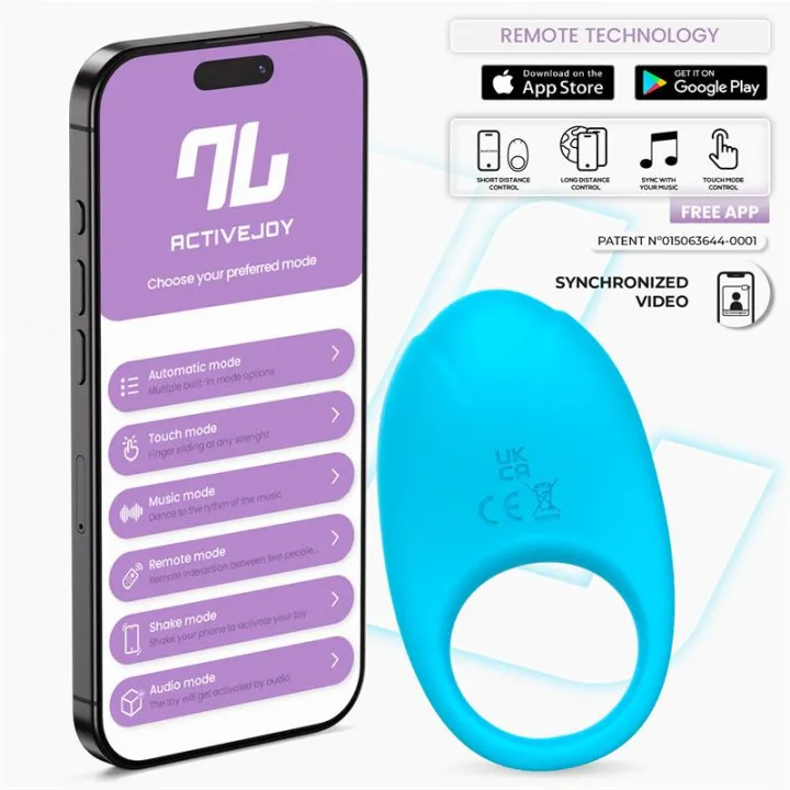 Ringo Anillo Vibrador con APP Unibody Azul de Intoyou App Series