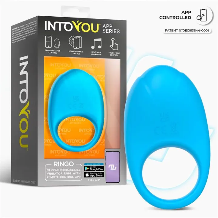 Ringo Anillo Vibrador con APP Unibody Azul de Intoyou App Series