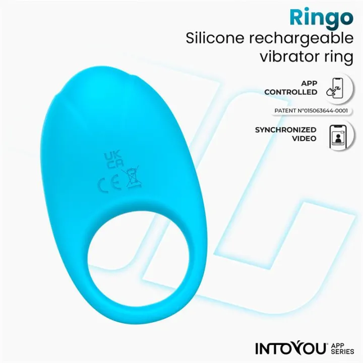 Ringo Anillo Vibrador con APP Unibody Azul de Intoyou App Series