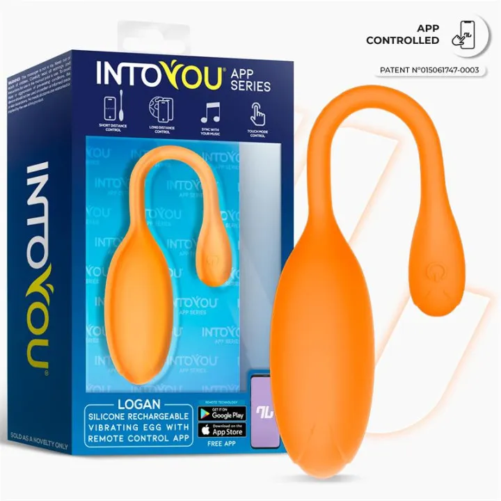 Logan Huevo Vibrador con APP Silicona Unibody Naranja de Intoyou App Series