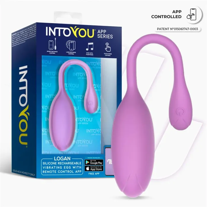 Logan Huevo Vibrador con APP Silicona Unibody Púrpura de Intoyou App Series