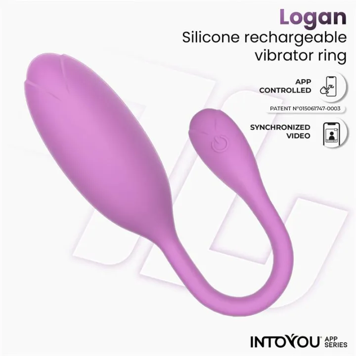 Logan Huevo Vibrador con APP Silicona Unibody Púrpura de Intoyou App Series