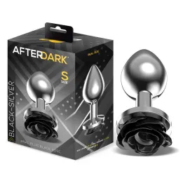 Plug Anal de Metal con Rosa Negra en la Base Talla S de Afterdark