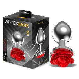 Plug Anal de Metal con Rosa Roja en la Base Talla S de Afterdark | VibraZon