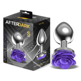 Plug Anal de Metal con Rosa Púrpura en la Base Talla S de Afterdark | VibraZon