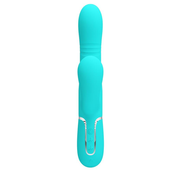 Mariana Vibrador 4 en 1 Silicona Turquesa de Prettylove | VibraZon