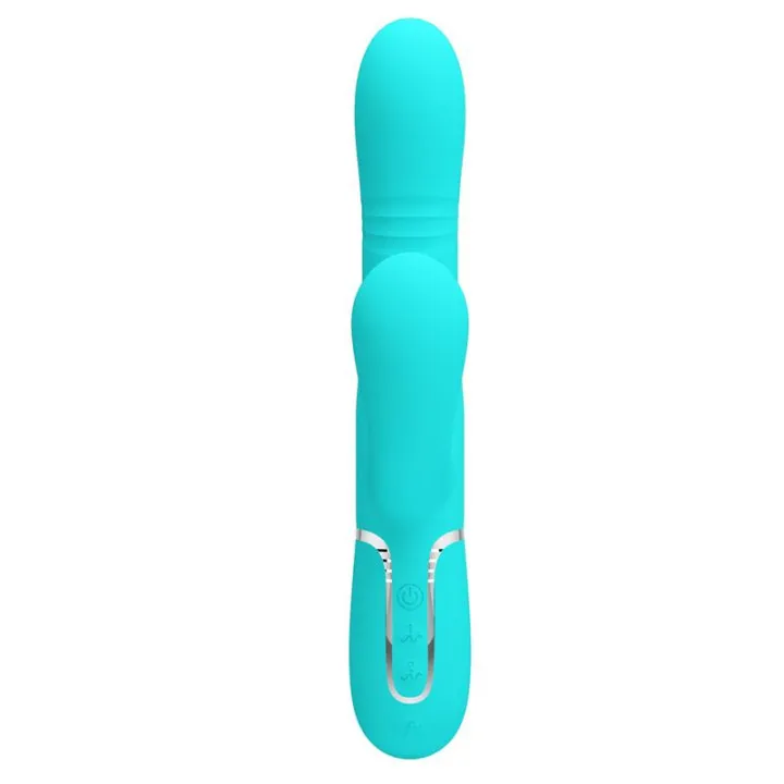 Mariana Vibrador 4 en 1 Silicona Turquesa de Prettylove
