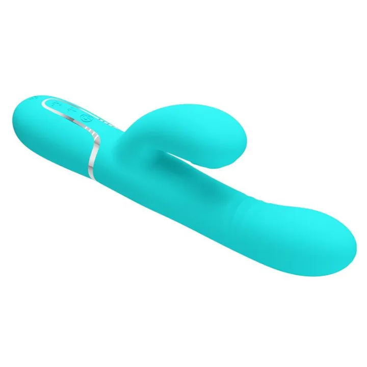 Mariana Vibrador 4 en 1 Silicona Turquesa de Prettylove