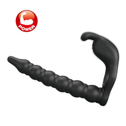 Blackney Anillo Vibrador con Plug Silicona Negro de Prettylove | VibraZon