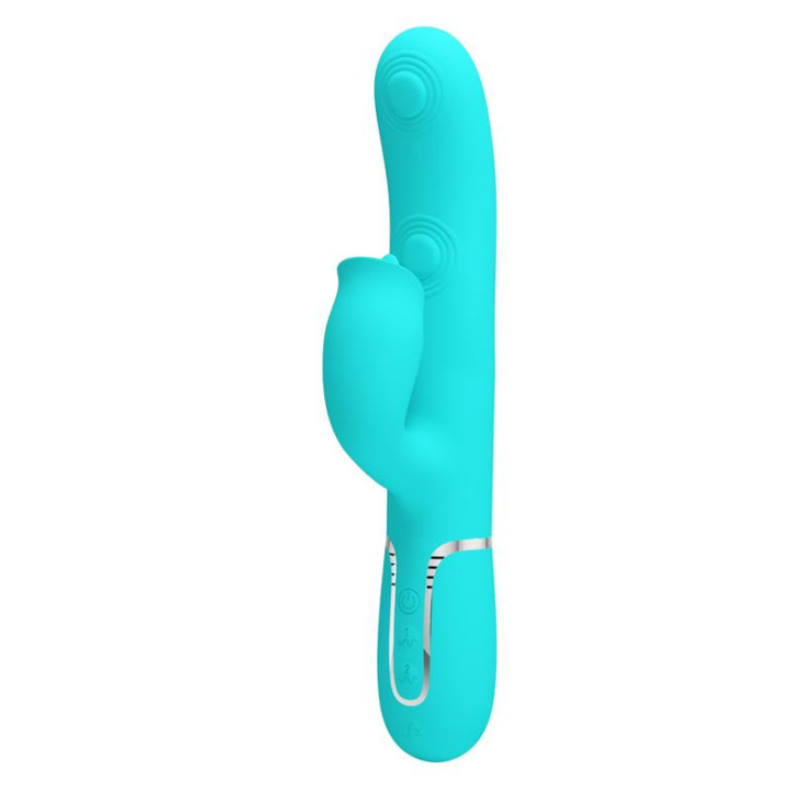 Gigi Vibrador con Licking y Thumping Turquesa de Prettylove | VibraZon