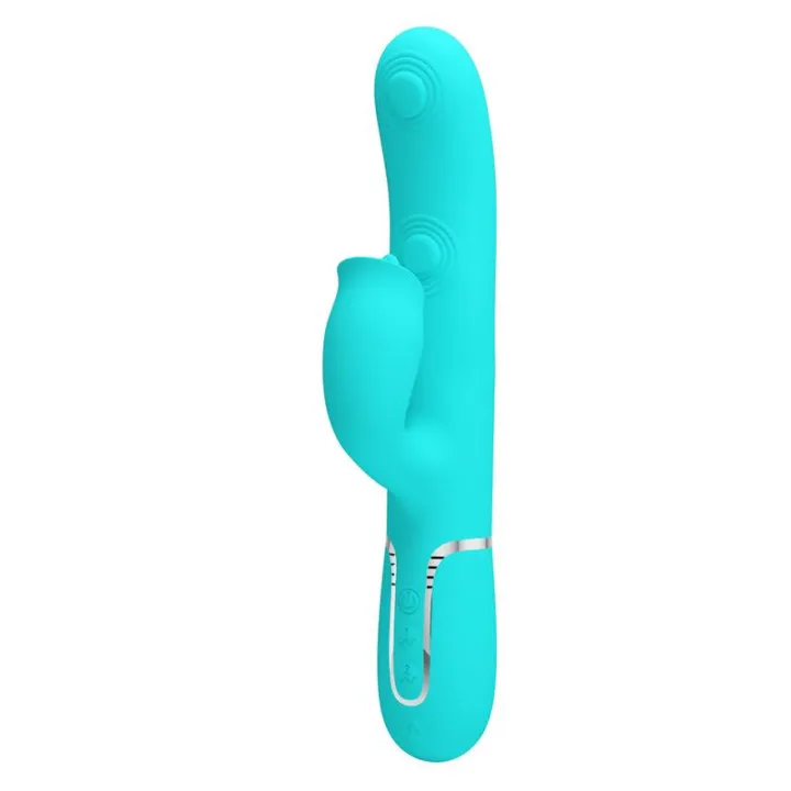 Gigi Vibrador con Licking y Thumping Turquesa de Prettylove