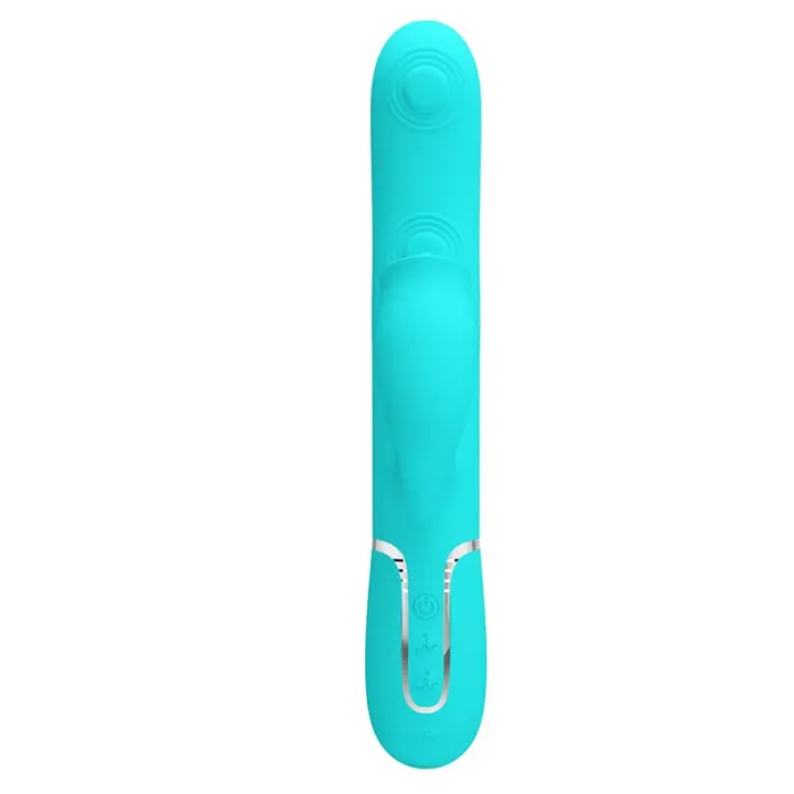 Gigi Vibrador con Licking y Thumping Turquesa de Prettylove