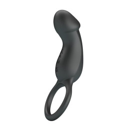 Trae Anillo Vibrador Silicona USB Negro de Prettylove | VibraZon
