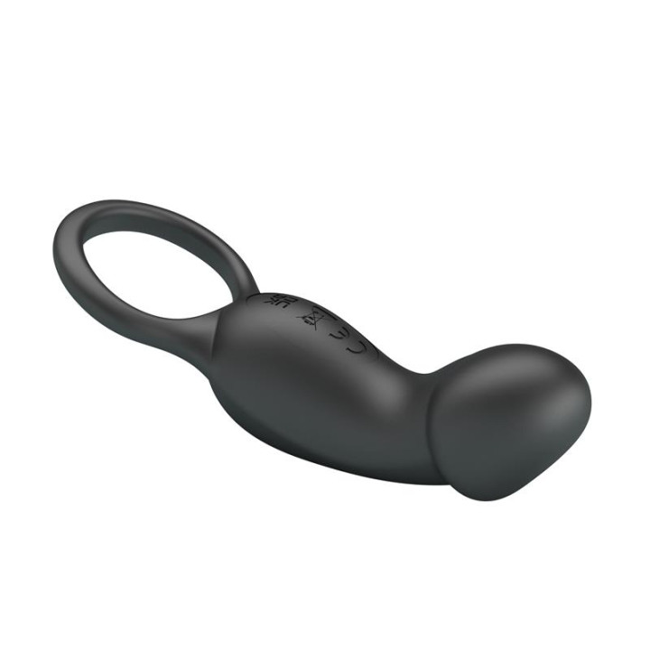 Trae Anillo Vibrador Silicona USB Negro de Prettylove | VibraZon