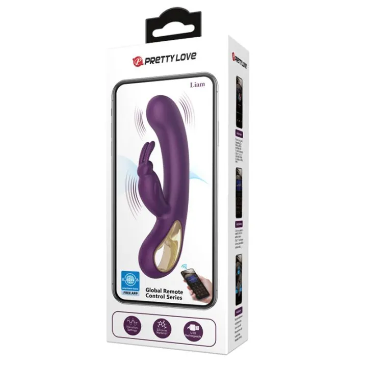 Liam Vibrador Punto G Silicona con APP Morado de Prettylove