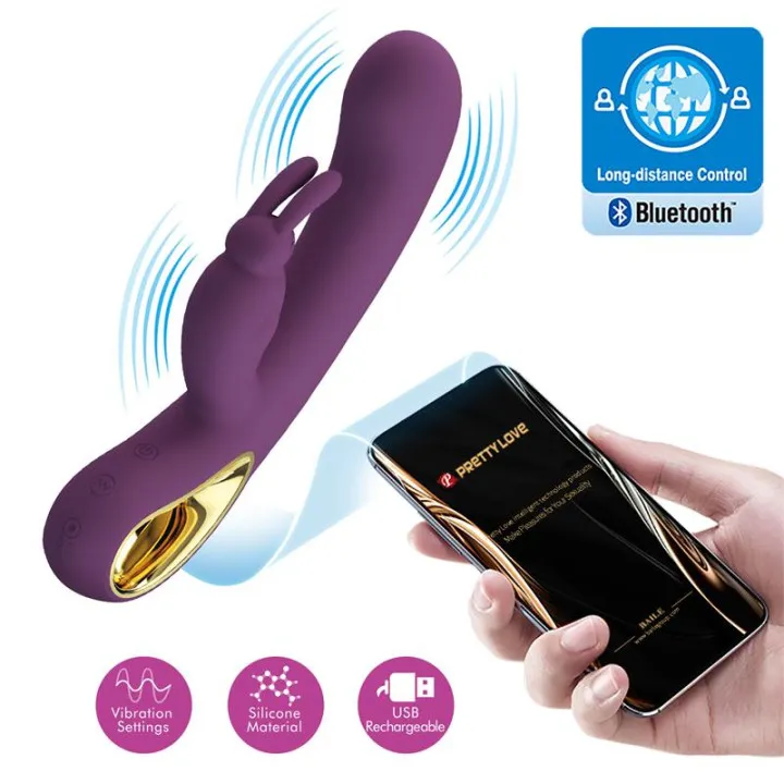 Liam Vibrador Punto G Silicona con APP Morado de Prettylove