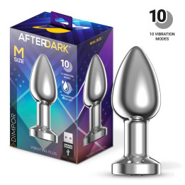 Dimpor Plug Anal Cromado con Vibración USB Magnético Talla M de Afterdark | VibraZon