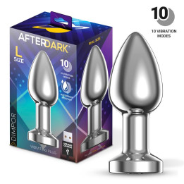 Dimpor Plug Anal Cromado con Vibración USB Magnético Talla L de Afterdark | VibraZon