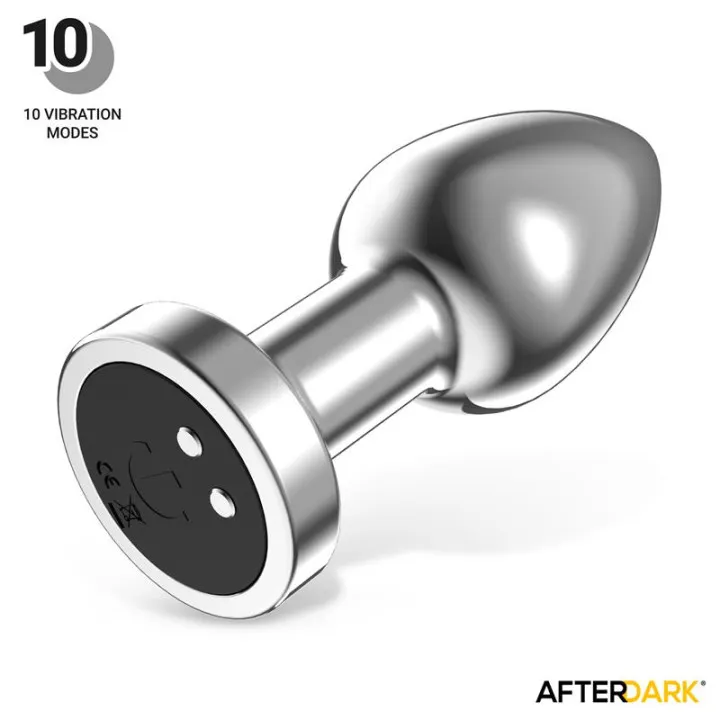 Dimpor Plug Anal Cromado con Vibración USB Magnético Talla S de Afterdark
