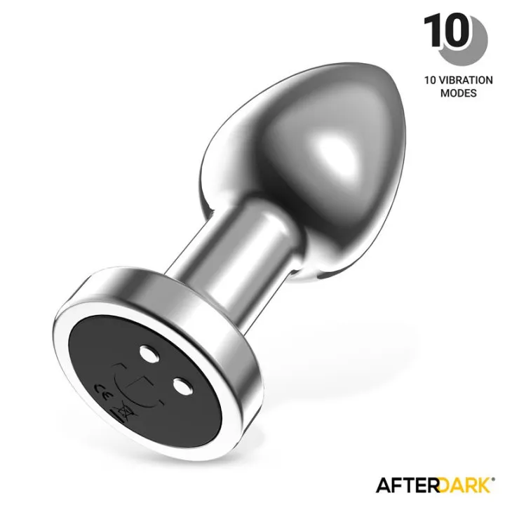 Dimpor Plug Anal Cromado con Vibración USB Magnético Talla S de Afterdark