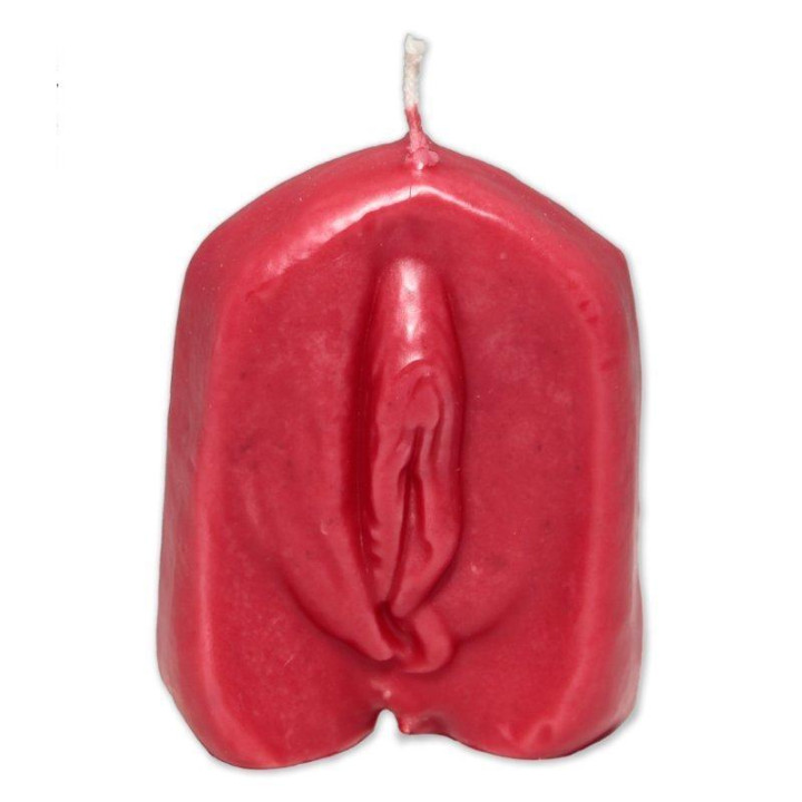 Vela en Forma de Vagina Color Rojo de Diverty Sex | VibraZon