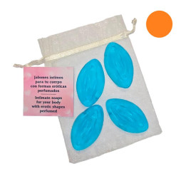 Set de 4 Mini Jabones en Forma de Vagina Naranja Aromatizados de Diverty Sex | VibraZon
