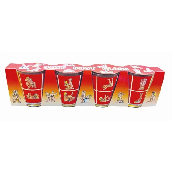 Set de 4 Chupitos de Cristal Kamasutra de Diverty Sex
