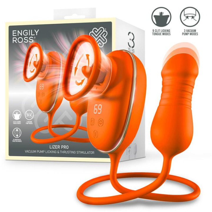 Lizer Pro Estimulador con Lengua Oscilante, Bomba de Vacio y Huevo con Up and Down de Engily Ross | VibraZon