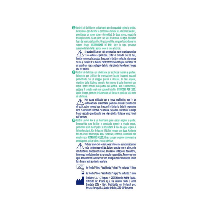 Lubricante Aloe 75 ml de Control | VibraZon
