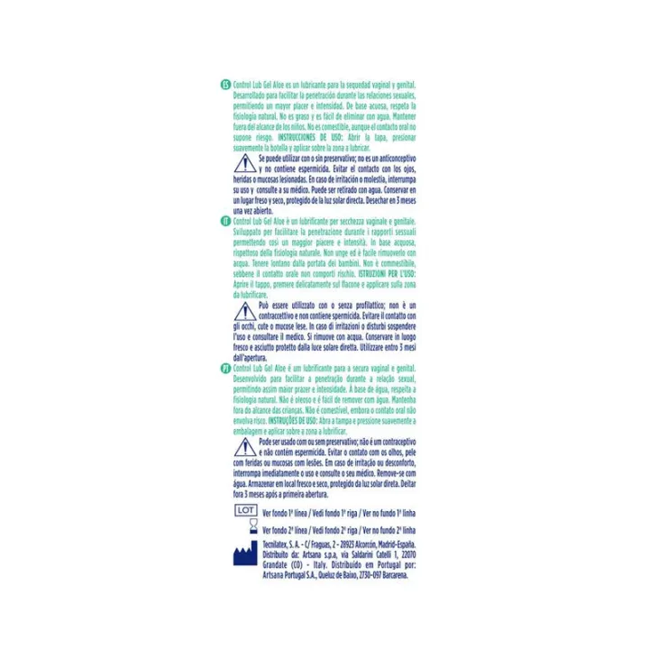 Lubricante Aloe 75 ml de Control