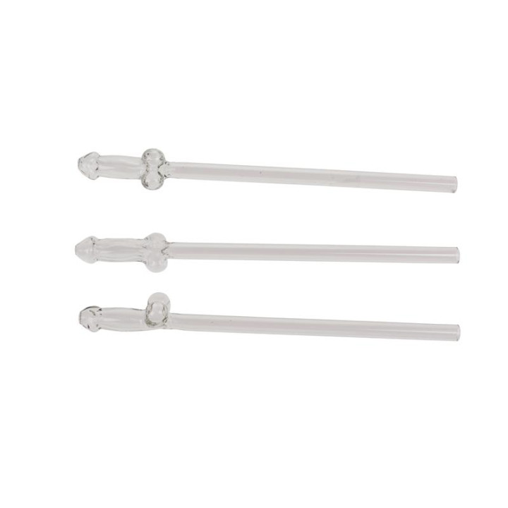 Pajitas de Cristal de Pene con Limpiador de Ootb | VibraZon