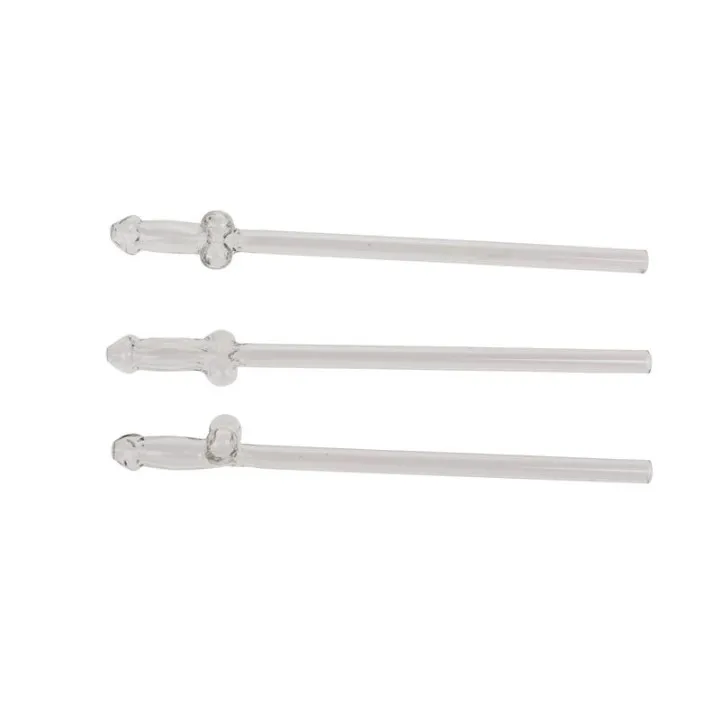 Pajitas de Cristal de Pene con Limpiador de Ootb