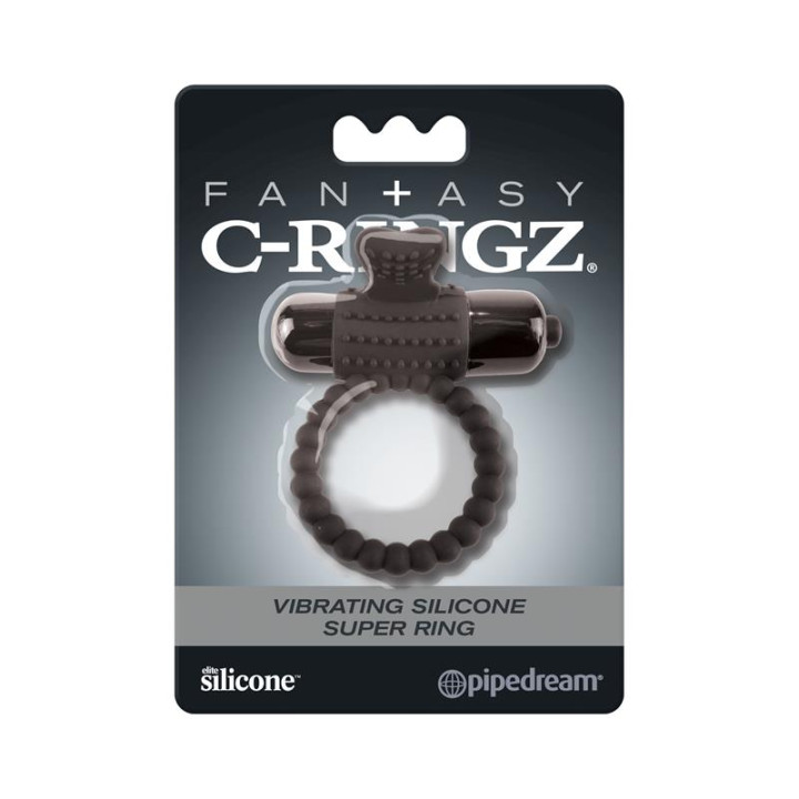 Fantasy C-Ringz Super Anillo Vibrador de Silicona Negro | VibraZon