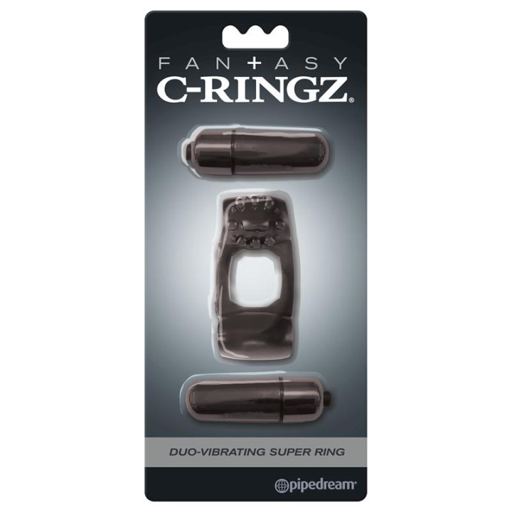 Fantasy C-Ringz Super Anillo Duo Vibrador Negro | VibraZon