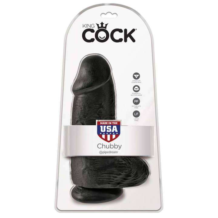 Dildo con Testículos 9 Chubby Negro de King Cock | VibraZon