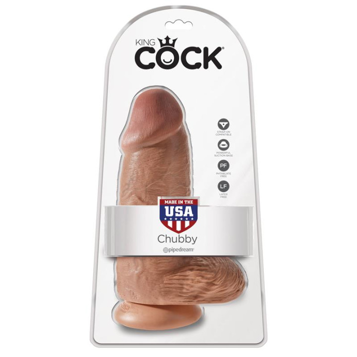 Dildo con Testículos 9 Chubby Bronceado de King Cock | VibraZon