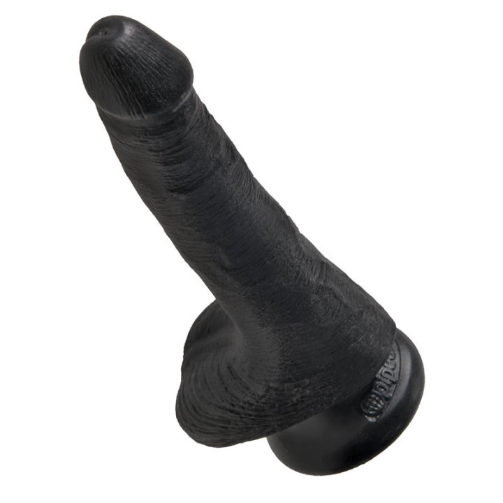 King Cock Pene con Testículos de 6 - Color Negro | VibraZon
