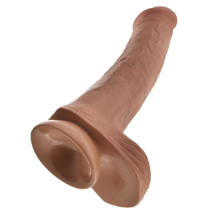 King Cock Pene con Testículos de 13 - Bronceado | VibraZon
