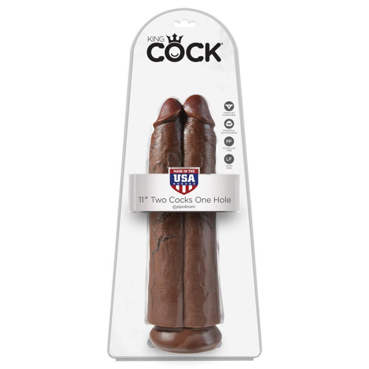 Pene Doble Two Cocks One Hole 11 Marrón de King Cock | VibraZon