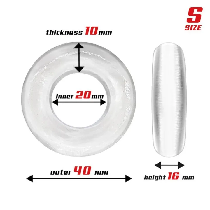 Set 3 Anillo para el Pene Flexible Transparentes de Beast Rings