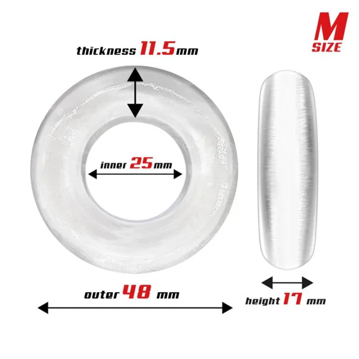 Set 3 Anillo para el Pene Flexible Transparentes de Beast Rings
