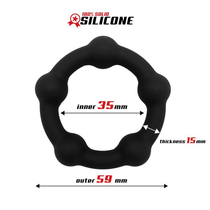 Anillo para el Pene Silicona Sólida 3.5 cm Negro de Beast Rings | VibraZon